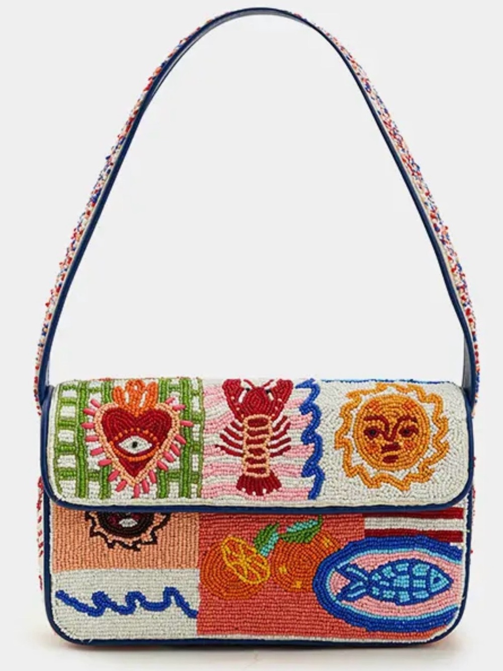 America & Beyond Sun and Beaded Shoulder Bag